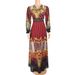 Women's Striped Clothing Printed Set Waist-Cinching Outerwear Muslim Robe Evening Dress_ecoleips.com