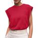2026 Summer New Women Cap Sleeve Loose T-Shirt Round Neck Basic Casual Fashion Work Tank Tops_ecoleips.com