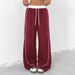Women's Black Sports Pants Spring Summer Fashion Loose Casual Sweatpants Wide Leg Drape Style American Trend_ecoleips.com