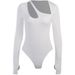 European American Cross-border Spring Autumn Asymmetrical Hollow-neck Jumpsuit, Stylish And Slim-fitting Long-sleeve Top_ecoleips.com