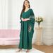 Modest Luxury Abaya Dress Gold Embroidery & Batwing Sleeves (Breathable Polyester, Versatile One-Size Flow For Prayer & Evening Gatherings)_ecoleips.com