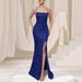 Women's Sexy High Waist Slit Dress With Suspenders & Sequins - European Style Summer Party Dress_ecoleips.com