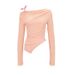 AC781 Spring And Autumn New Pure Desire Sexy Off-Shoulder Strap Long Sleeve Slim Fit Pullover Sweet Fashion T-Shirt Top_ecoleips.com
