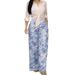 Women's Clothing Spring Women's Floral Print Two-Piece Set Tie-Waist Shirt Wide Leg Pants Style Long Sleeve For Formal & Casual_ecoleips.com