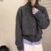 High-Neck Button Cardigan – Oversized Knit Sweater Coat (Cozy & Fluffy, Solid Oat/Green/Yellow/Maroon/Grey, Layering Essential)_ecoleips.com