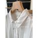 White Cotton-linen Women, Spring And Autumn French Style Long-sleeve Linen Top, Unique Design Petite Individuals,_ecoleips.com