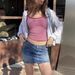 Slim Fit Casual Stretch Denim Mini Skirt For Women Washed Effect New Arrival_ecoleips.com