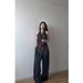 Elegant Swing Neck Halter Vest Top Fashionable Loose Fit Versatile Wide-Leg Casual Pants Women's Two-Piece Set_ecoleips.com