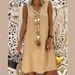 Women's Vest Dress V Neck Sleeveless European And American Style Clothing For Ladies_ecoleips.com