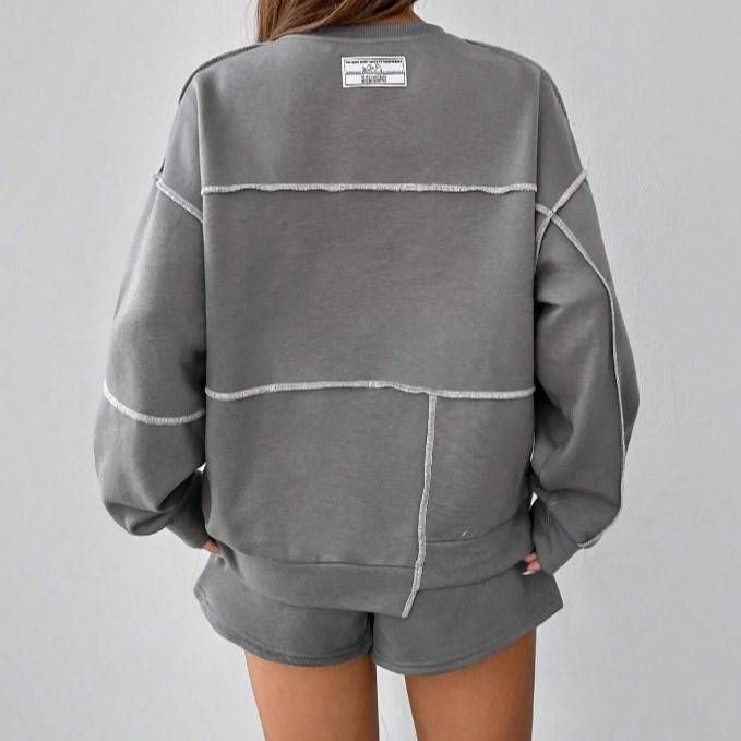 Women's Clothing New Fashion Leisure Loose Round Neck Long Sleeve Women's Sweatshirt_ecoleips.com