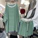 Women's Clothing Striped Casual Sports Suit Female Summer Loose Fashion Short Sleeved T Shirt Shorts Two Piece Suit_ecoleips.com