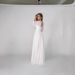 Elegant V-Neck Chiffon Maxi Dress With Flowy Skirt & Long Sleeves – Women's Spring Summer Formal Evening Gown_ecoleips.com