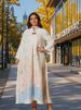 Women's Clothing Elegant Muslim Women's Long Dress With Stand Collar & Gradient Embroidery – Modest Summer Abaya (S-XL, Polyester-Spandex Blend)_ecoleips.com