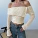 French-style Off-shoulder Bell-sleeve Long-sleeve T-shirt For Women, 2025 Spring New Slim-fit Design Short Top_ecoleips.com