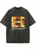 Women’s Loose Fit Vintage Washed Tee, Oversized Casual Streetwear Top For Everyday Fashion_ecoleips.com