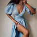 Women's Clothing Point Sleeve Long Dress Spring And Summer New Bubble Sleeve Dress Long Dress For Women_ecoleips.com