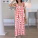 Bow Suspender Pleated Casual Dress Sexy Backless Hollow Out Summer Women's Dress Floral Print Swing Beach Maxi Dresses Vestidos_ecoleips.com