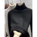women's oversized knit sweater soft round neck casual pullover, lightweight & comfortable, multiple colors (blue, white, black, gray, pink, khaki)_ecoleips.com