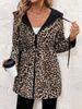 K Women's Double-sided Leopard Print Hooded Zipper Jacket Casual Long Jacket With Waistband And Long Sleeves_ecoleips.com