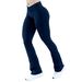 Women's Full Matte Nylon Front Waist Flare Pants Peach Hip Yoga Outdoor Running Fitness Sports_ecoleips.com