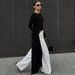 Talenza Fashion Split Long Dress Women's Solid High-Waisted Asymmetric Slim Sexy New Dress Elegant Party Looks Female Maxi Dress_ecoleips.com
