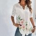 Women's Short Sleeve Buttoned Lapel Shirt Fashion Top Relaxed Everyday Wear Comfortable Feshion_ecoleips.com