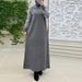 Women's Clothing Muslim Solid Color Knitted Sweater Fashionable And Elegant Dress_ecoleips.com