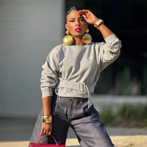 Women's Clothing Belt Buckle Detail Pullover Sports Short Sweatshirt Edgy Comfort, Timeless Style Store New Style_ecoleips.com