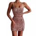 Sexy Suspender Bodycon Short Sequin Dress Party Evening Nightclub Dinner Cocktail Gown Glitter Sequined Formal Dress For Women_ecoleips.com