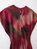 Women's Sleeveless Elegant Silk Satin Textured Printed Midi Dress 2025 Spring/Summer New European And American_ecoleips.com