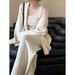 Women's Clothing simple high end women's autumn and winter new cardigan + vest + wide leg pants three piece set ss658_ecoleips.com