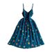 Women's Floral Embroidered Dress Gentle Sweet Summer Beach Vacation Style V Neck Waist Cinching Slimming A-Line Slip Dress_ecoleips.com