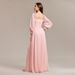Women's Clothing Multi Wear Elegant Tube Top Elastic Long Sleeve Back Zipper High Slit Dress A Line Chiffon Dress_ecoleips.com