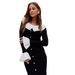 Women's Clothing Autumn And Winter New Knitted Sweater Dress For Women Fashion Splicing Contrast Color Tight Skirt Elegant Temperament Dress_ecoleips.com