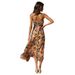 European And American Foreign Trade Summer New Women's Printed Ruffled Strap Dress_ecoleips.com