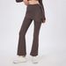 K Fake Two-piece High-waisted Pleated Yoga Pants With A Butt Curtain, Sheer For Running And Sports, Breathable Fitness Bell-bottom Pants_ecoleips.com