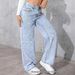 Women's Loose Wide Leg Denim Jeans Rhinestone Star Design Fashionable Casual Non-Stretch Trousers European American Style_ecoleips.com