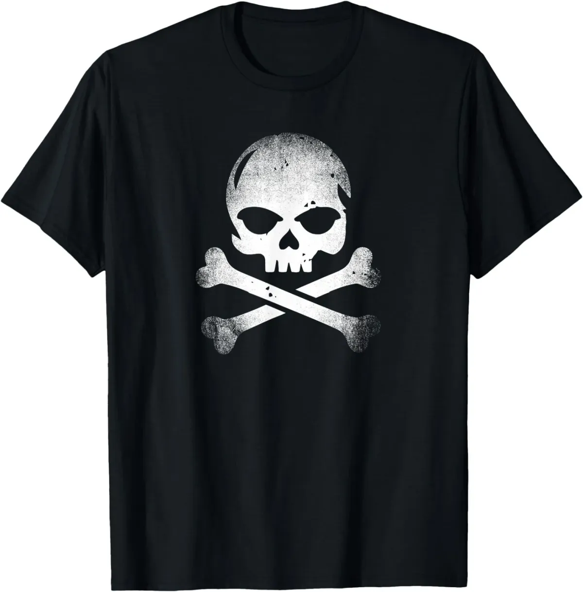 Women's T-Shirts Distressed And Pirate Skull Crossbones T-Shirt_ecoleips.com