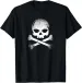 Women's T-Shirts Distressed And Pirate Skull Crossbones T-Shirt_ecoleips.com