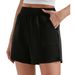 Women's Clothing Sports Shorts Loose Waist Slim All Match Outdoor Wear Solid Color Sports Shorts_ecoleips.com