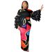 European And American Style Women's Fashion Print Dress Feather Patchwork Miyake Pleated 11003 Cross Border E Commerce Amazon_ecoleips.com