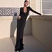2025 Autumn New Fashion Slim Waist Twist Solid Color Long Sleeve Dress For Women Wholesale_ecoleips.com