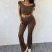 Women's Clothing Versatile Leisure Sports Simple Solid Color Close Fitting Fashion Suits_ecoleips.com