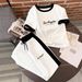 Women's Summer Short Sleeved Top And Pants Set Color Block Print Unique Design Casual Sportswear_ecoleips.com