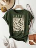 Faith Over Fear Women's Tee - Minimalist Leaf Graphic, Inspirational Casual Top_ecoleips.com
