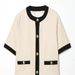 Women's European American Style Color Block Trim Pant Set Short Sleeve Suit Jacket Casual Trousers Fashionable Export Clothing_ecoleips.com