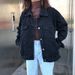 "Women's Black Denim Jacket – Korean Oversized BF Style, Lightweight Fall & Winter Outerwear"_ecoleips.com