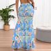 AD186 Spring New Women's Fashion Cross-Border Printed Silk Mesh High-Waisted Versatile Stylish Bodycon Skirt_ecoleips.com