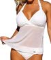 Plus Size Sexy Women's Swimsuit With Mesh Paneling Conceal Unwanted Curves Two Piece Bikini Swimwear_ecoleips.com