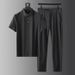 Women's Clothing Ultra Thin Quick Drying Ice Silk Short Sleeve Two Piece Set Comfortable Casual_ecoleips.com